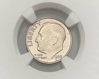 1965 SMS Roosevelt Dime, NGC MS 67