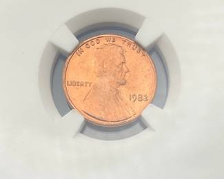 1982 Lincoln Penny Large Date, NGC MS 66