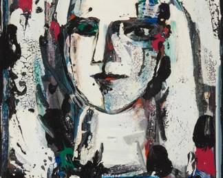 236 Harold Frank (1917-1995) "Portrait of a Young Woman" Oil on panel Signed lower right: H. Frank; titled on a label affixed to the frame's verso 17" H x 12.625" W Estimate: $1,500 - $2,500