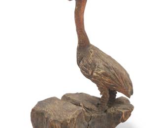 428 A Folk Art carved wood goose 20th century Unmarked 31.5" H x 21.25" W x 21" D Estimate: $200 - $400