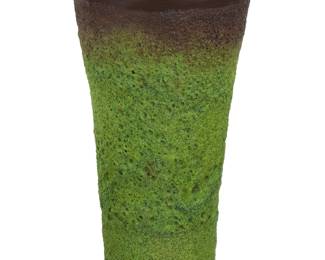 10 Beatrice Wood (1893-1998) A volcanic glazed earthenware vase, mid-20th century Signed to underside: BEATO 8.5" H x 4.875" Dia. Estimate: $800 - $1,200