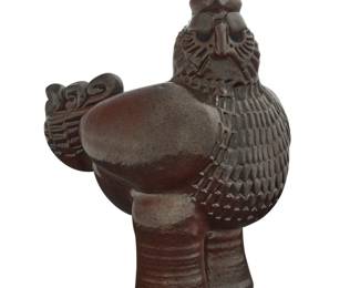 184 Dora De Larios (1933-2018) A glazed stoneware rooster, late 20th/early 21st century Incised to underside: de Larios 11.125" H x 7.875" W x 6.375" D Estimate: $1,500 - $2,000