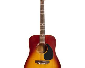 370 A Gibson J-45 Deluxe acoustic guitar 1967 Headstock impressed: 896930; marked: Gisbon; and with applied plastic tag: J-45 With Indian rosewood back and fingerboard, housed in original hard-shell case Guitar: 41.5" H x 16" W x 5.375" D; Case: 44.5" H x 18.25" W x 6.25" D Estimate: $3,000 - $5,000