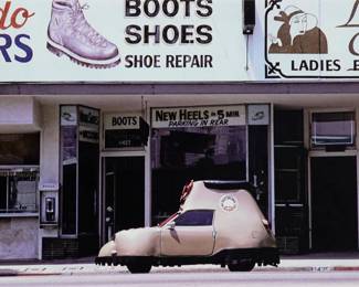 169 Richard Nagler (b. 1947) "Los Angeles, May 1987" Archival pigment photograph on paper From the edition of unknown size, printed 2023 Signed, titled, and dated in ink, all verso: Richard Nagler 2023; signed again and inscribed on the artist's studio label affixed to the frame's backing paper Image: 13.5" H x 19.5" W; Sheet: 19.25" H x 25.25" W Estimate: $600 - $800