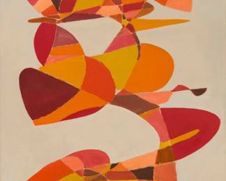 116 Jacob Moses Semiatin (1915-2003) Untitled abstract in orange, circa 1960 Oil on canvas Signed lower right: Semiatin 42" H x 26" W Estimate: $2,000 - $4,000
