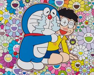 351 Takashi Murakami (b. 1962) "Friendship Forever," 2021 Offset lithograph in colors on paper Edition 222/300 Signed, numbered, and inscribed indistinctly in silver ink along the lower edge of the image Sight: 19.25" H x 19.25" W Estimate: $800 - $1,200