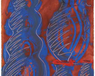 145 Dale Chihuly (b. 1941) Venetian vases Acrylic on wove paper Signed along the lower edge: Chihuly Image/Sheet: 30" H x 22.25" W Estimate: $1,500 - $2,500