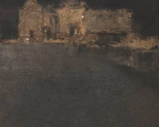 273 Louis Bassi Siegriest (1899-1989) "Mexican Church," 1970 Oil and sand on panel Signed, dated, and titled verso: Siegriest / 70 17.75" H x 15.25" W Estimate: $500 - $700