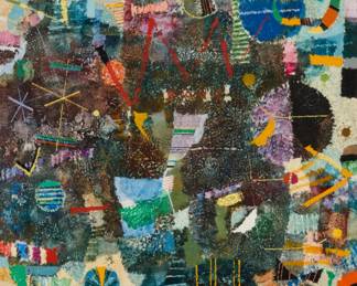 134 Kishio Murata (1910-1992) Untitled (cityscape), 1966 Oil on canvas Signed and dated lower right: K. Murata / 1966 28.75" H x 23.75" W Estimate: $2,500 - $3,500