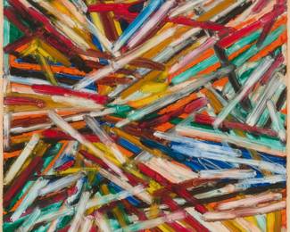 205 Charles "Chuck" Arnoldi (b. 1946) Untitled, 1980 Oil pastel on paper Signed and dated in pencil lower right: Chuck Arnoldi 1980; dated on a gallery label affixed to the frame's backing board. Image: 14.625" H x 12.625" W; Sheet: 16.25" H x 14.25" W Estimate: $4,000 - $6,000