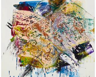 197 Astor Milan Salcedo (b. 1969) "Herakles and Nemea" Oil on canvas With the artist's "X" device lower right; signed again and titled, verso 47.25" H x 47.25" W Estimate: $600 - $800