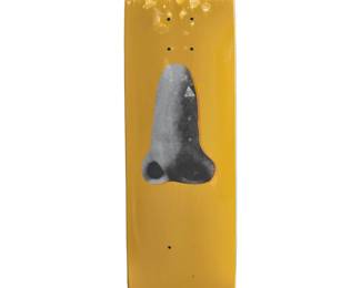 442 John Baldessari (1931-2020) A Supreme skateboard deck, 2010 From the edition of 500 With printed artist's signature and maker's logo: BALDESSARI Screen-printed on skateboard deck 31.25" L x 7.875" W Estimate: $400 - $600
