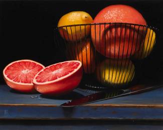 150 Karen S. Johnson (b. 1948) "Citrus Bowl," 2022 Oil on canvas Signed with initials lower left: KSJ; signed again: Karen S. Johnson, titled, and dated "2022," all verso 11" H x 14" W Estimate: $800 - $1,200