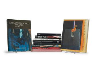 119 A group of twelve books on Bay Area Figurative painters 1985-2019 Hardcover and softcover books Twelve works:  "David Park: A Painter's Life," 2012 "The San Francisco School of Abstract Expressionism," 1996 "David Park: A Retrospective," 2019 "San Francisco and the Second Wave," 2004 "Nathan Oliveira," 2002 "David Park, Painter," 2009 "The Art of Richard Diebenkorn," 1997, First Edition "Art in the San Francisco Bay Area 1945-1980," 1985 "S. C. Yuan," 1994 "Bay Area Figurative Art 1950-1965," 1990 "Elmer Bischoff: The Ethics of Paint," 2001 "The New Figurative Painting of David Park," 1988 Signed and Inscribed by the author  12 pieces Largest: 12.25" H x 10.25" W x 1.375" D Estimate: $200 - $400