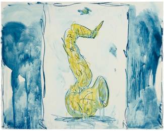 3 Claes Oldenburg (1929-2022) "Soft Saxophone (Blue, Yellow, Red)," 1992 Lithograph in colors on Somerset Satin paper Edition: 1/40 Signed with initials and numbered in pencil along the lower edge: CO. Derrière l'Étoile Studios, New York, NY, prntr.; Brooke Alexander Editions, New York, NY, pub. Image/Sheet: 35" H x 43.75" W Estimate: $1,500 - $2,500