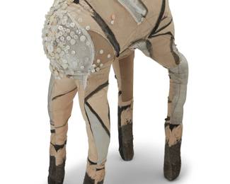 417 Camilla Taylor (b. 1981) "He Never Came Back" I, 2010 Relief print on fabric, ephemera, steel Signed, dated, and titled: C. Taylor / '10 / HNCB I 29.25" H x 20" W x 10" D Estimate: $400 - $600