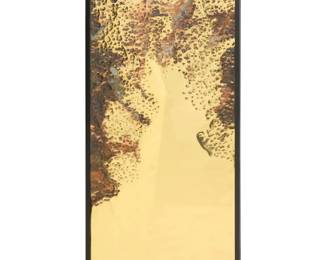 316 A Holisart Contemporary brass panel Late 20th/early 21st century Unmarked Framed: 61.25" H x 25.25" W x 1.625" D Estimate: $600 - $800