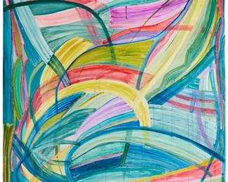 324 Susan Moss (b. 1944) "Earth Peace," from the "Peace Pieces Series," 2005 Oil on canvas Signed, titled, and dated in red pigment, verso: Susan Moss / 2005 82" H x 84" W Estimate: $2,000 - $3,000