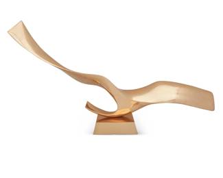 85 Leonardo Nierman (1932-2023) Abstract sculpture Polished bronze Edition: 3/3 Incised signature and edition: Nierman / III/III 20" H x 35.75" W x 7.25" D Estimate: $1,500 - $2,000