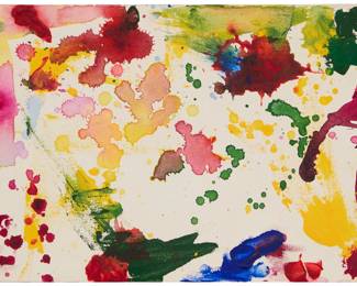 280 Sam Francis (1923-1994) Untitled, 1989 Oil on canvas Signed, inscribed, and dated verso: Sam Francis / 5-24-89 / To Joyce 9" H x 12" W Estimate: $10,000 - $15,000