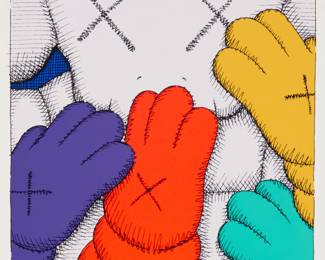 352 KAWS (b. 1974) Untitled, one plate from the "Urge" portfolio, 2020 Screenprint in colors on wove paper Edition: 40/250 (there were also 50 artist's proofs, signed, dated, numbered and inscribed in pencil) Signed, dated, and numbered in pencil in the lower margin: KAWS..20; the artist, New York, NY, pub. Image: 11.25" H x 8.625" W; Sheet: 17" H x 12.75" W Estimate: $1,000 - $1,500