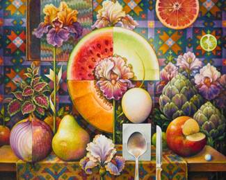 148 Guy Robinson (b. 1949) "Sacred Grove 5," 2019 Oil on linen Signed, titled, and dated lower right: g. Robinson / 7.8.'19 © 26" H x 24" W Estimate: $1,000 - $1,500