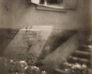 274 Jean Dréville (1906-1997) "Sol y Sombra," 1927 Gelatin silver print on paper Signed and dated in white ink lower right: Jean Dréville. 1927; titled and indistinctly inscribed in French, all in pencil on an old backing board affixed to the frame's backing paper; titled and dated again on a typed label affixed to the frame's backing paper Sight: 9.125" H x 6.75" W Estimate: $800 - $1,200