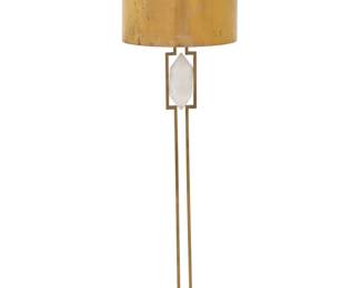 49 Kelly Wearstler (b. 1967) A 'Halcyon' floor lamp for Visual Comfort, early 21st century With applied metal tag: KW The two-light lamp with brass standard, quartz accent, and brass cylindrical shade, electrified Overall: 59.5" H x 17" Dia. Estimate: $700 - $900