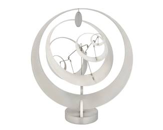 210 Jerome Kirk (1923-2019) Perpetual Motion Aluminum and wire, articulated Inscribed on the base: Kirk 16.25" H x 15" W x 11" D, dimensions variable Estimate: $3,000 - $5,000