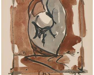 4 Claes Oldenburg (1929-2022) "Study for Standing Mitt," 1976 Offset lithograph in colors on paper Edition: H.C. 3/12 (an hors commerce impression aside from the edition of 50) Signed, numbered, and inscribed in pencil along the lower margin edge: Oldenburg / H.C. / Metzenbaum; titled on a label affixed to the frame's backing board; Precision Colorplate Company, Chicago, IL, prntr.; Multiples, Inc., New York, NY, pub. Image: 27.75" H x 21.5" W (approx.); Sheet: 38" H x 24.25" W Estimate: $800 - $1,200