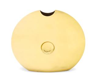 312 A Modern amorphic polished brass vase Mid-20th-early 21st century Unmarked 13" H x 14" W x 3.75" D Estimate: $200 - $400