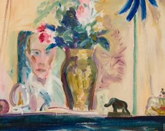 48 E.E. Cummings (1894-1962) "Vase of Flowers" Oil on canvasboard Appears unsigned; titled by repute Sight: 17.75" H x 13.75" W Estimate: $800 - $1,200