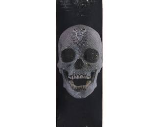440 After Damien Hirst (b. 1965) A skateboard deck tribute after "For the Love of God," early 21st century Printed to top: H R / DAMIEN HIRST Screen-printed skateboard deck 31.25" L x 7.875" W Estimate: $500 - $700