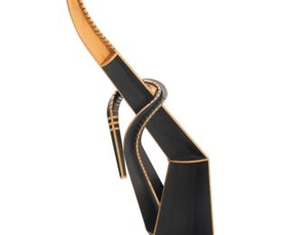 412 An Abstract wood sculpture Mid/late 20th century Signed indistinctly in pencil Enameled plywood 72.5" H x 35" W x 18.5" D Estimate: $400 - $600