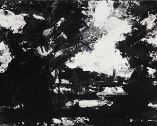 45 John Virtue (b. 1947) "Landscape No. 381," 1997-1999 Ink, gouache, and acrylic on canvas Signed, titled, and dated verso: John Virtue / 1997-1999 10" H x 14" W Estimate: $400 - $600