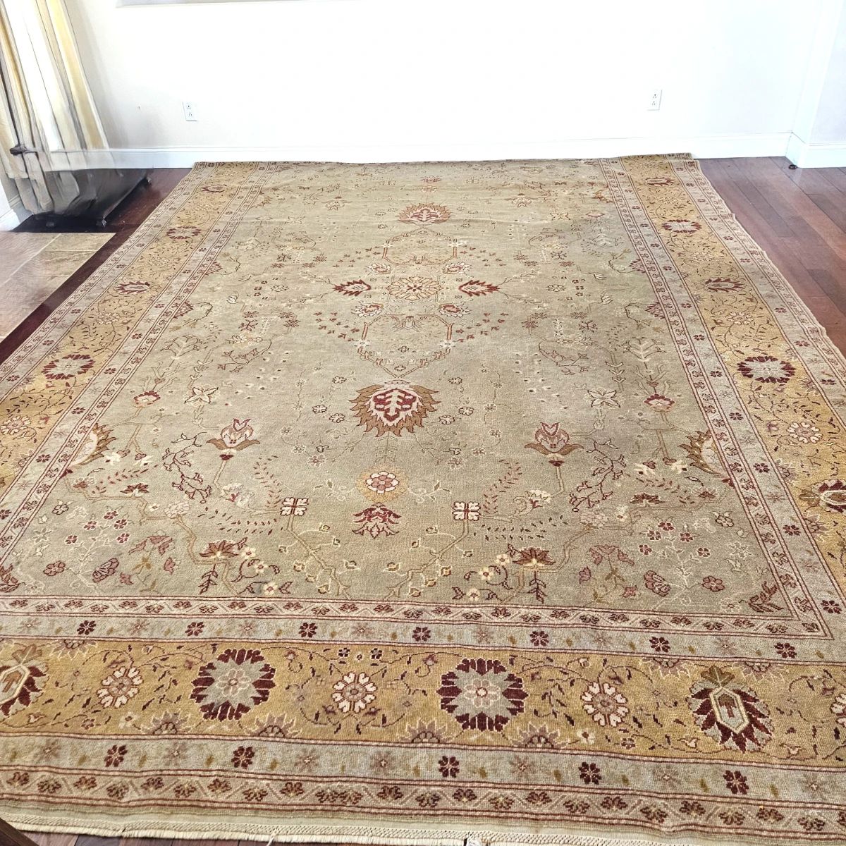STARK CARPET! "Antique Reimagined" **See updated description -Very Large Wool Hand-Knotted Area Rug 10'3" x 15'1" –