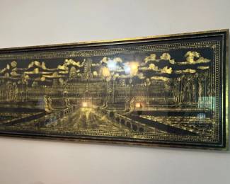 Cambodian Angkor Wat temple rubbing or painting