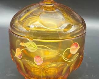 Vintage Fenton Amber Art Glass