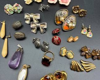 Costume Jewelry Earring Assortment All Post Backs