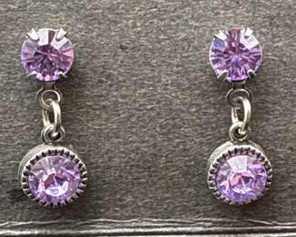 Swarovski Purple Drop Earrings