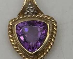 10k Gold Amethyst Pendant 