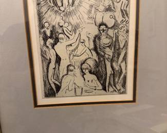  Kees van Dongen unsigned sketch of a Parisian nightclub