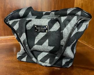 KATE SPADE GRAY WOOL TOTE