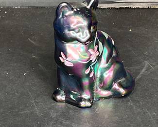 FENTON HAND PAINTED CAT