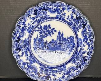 F. WINKLE FLOW BLUE PLATE 1890-1925