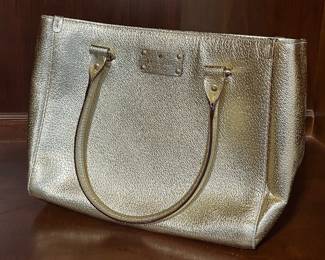 KATE SPADE QUINN WELLESLEY METALLIC GOLD TOTE