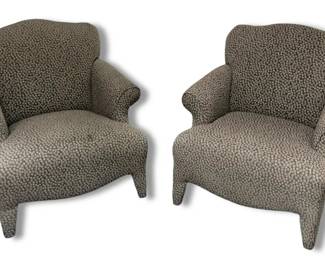 Matching Grey Dotted Armchairs