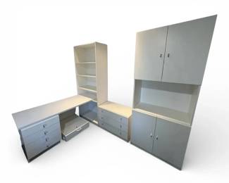 White Modular Furniture Desk, Bookcases, Chest of Drawers  Under Bed Storage