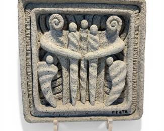 Ralph Prata Concrete Art Sculpture Tile 12 