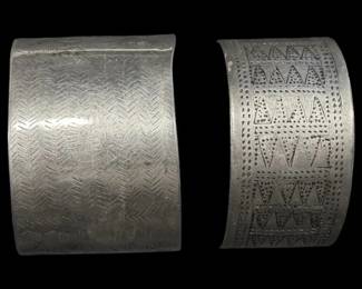 Two Solid Sterling Silver Cuff Bracelets 113.38g